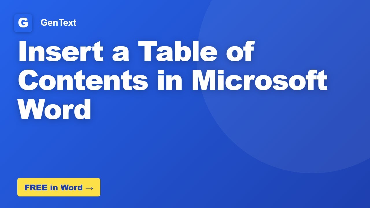 How to Insert a Table of Contents in Microsoft Word
