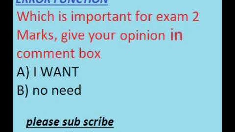 Opinion on error function video