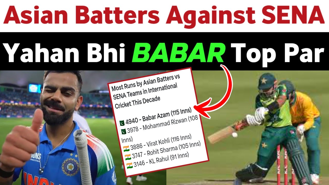 Asian Batters With Most Runs Against SENA This Decade | Babar Azam ...
