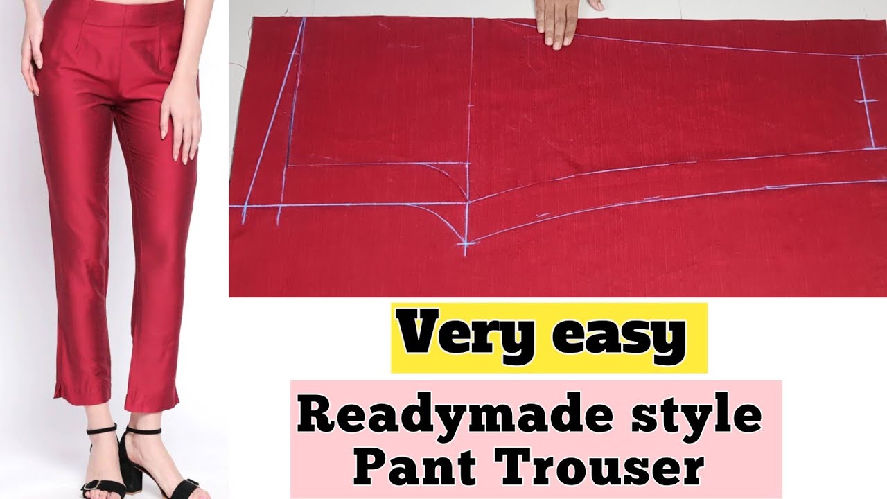 Very Easy Pant Trouser बनय आसन स  women pantladies pant trouser  cutting and stitching  YouTube