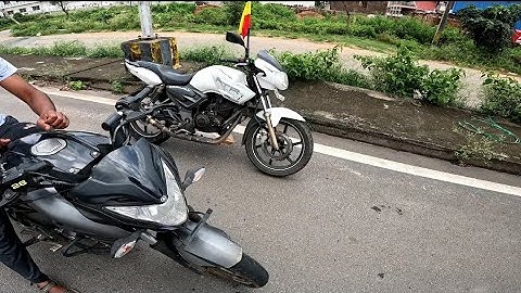 Bajaj Pulsar NS200 BSIV V/S TVS Apache RTR 180 BSIII, Drag Race, Rolling Race, Highway Battle.