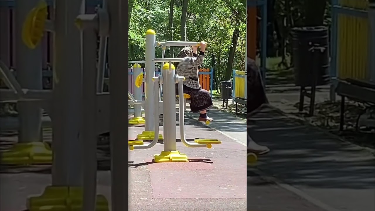 Active Senior Citizen Enjoys Exercise Routine