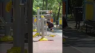 Active Senior Citizen Enjoys Exercise Routine