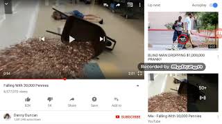 Falling with 3000,000 pennies😂😂😂😂wow