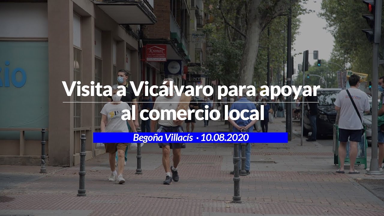 Begoña Villacís. Visita a Vicálvaro para apoyar al comercio local.