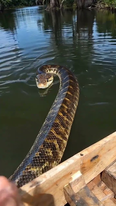 20ft Anaconda Swims Directly at Our Boat! 😱🐍