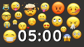 100 EMOJI ANIMATION : 5  Minute Countdown Timer With Background Music
