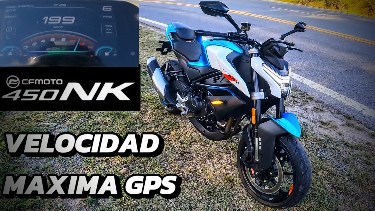 Cf moto 450 nk velocidad máxima GPS |TOP SPEED GPS NK450
