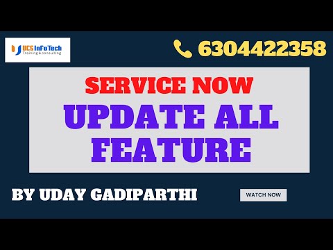 Update All feature in ServiceNow explained in detail by Uday Gadiparthi .Contact us at 6304422358