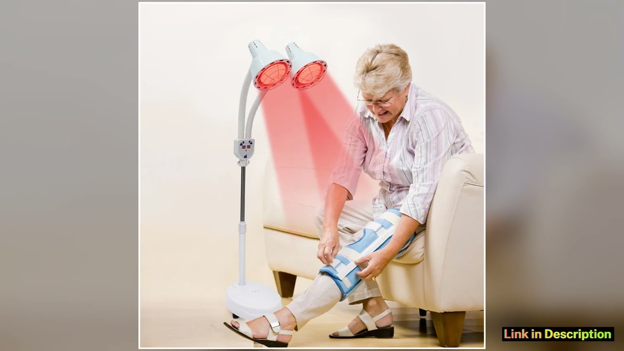 275W Dual Head Far Infrared Heat Lamp with Remote Control 0115C Adjustable Temperature for Home