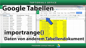 Zugriff auf andere Tabelle / Tabellendokument mit importrange (Google Tabellen / Spreadsheets)