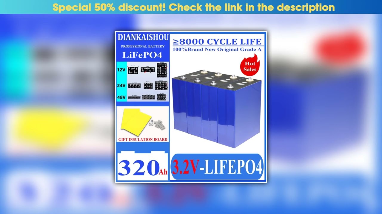 First Look ?8000 cycle 3.2V 320Ah Lifepo4 Grade A 12V 24V 48V Rechargable Lithium Iron Phosphate Ba