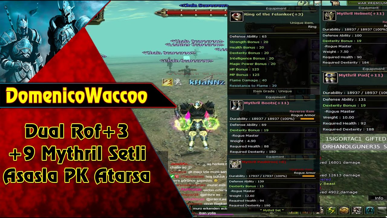 Dual +3 Roflu +9 Setli Asas ile Cz ye Çıkıyor. :D | Knight Online | CZ | PK