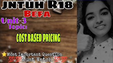 jntuh r18 befa unit3 cost based pricing very important 😍👍💯 gunshot 😱