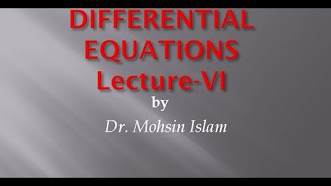 DIFFERENTIAL EQUATIONS -LECTURE VI (Singular Solutions-Extraneous Loci)