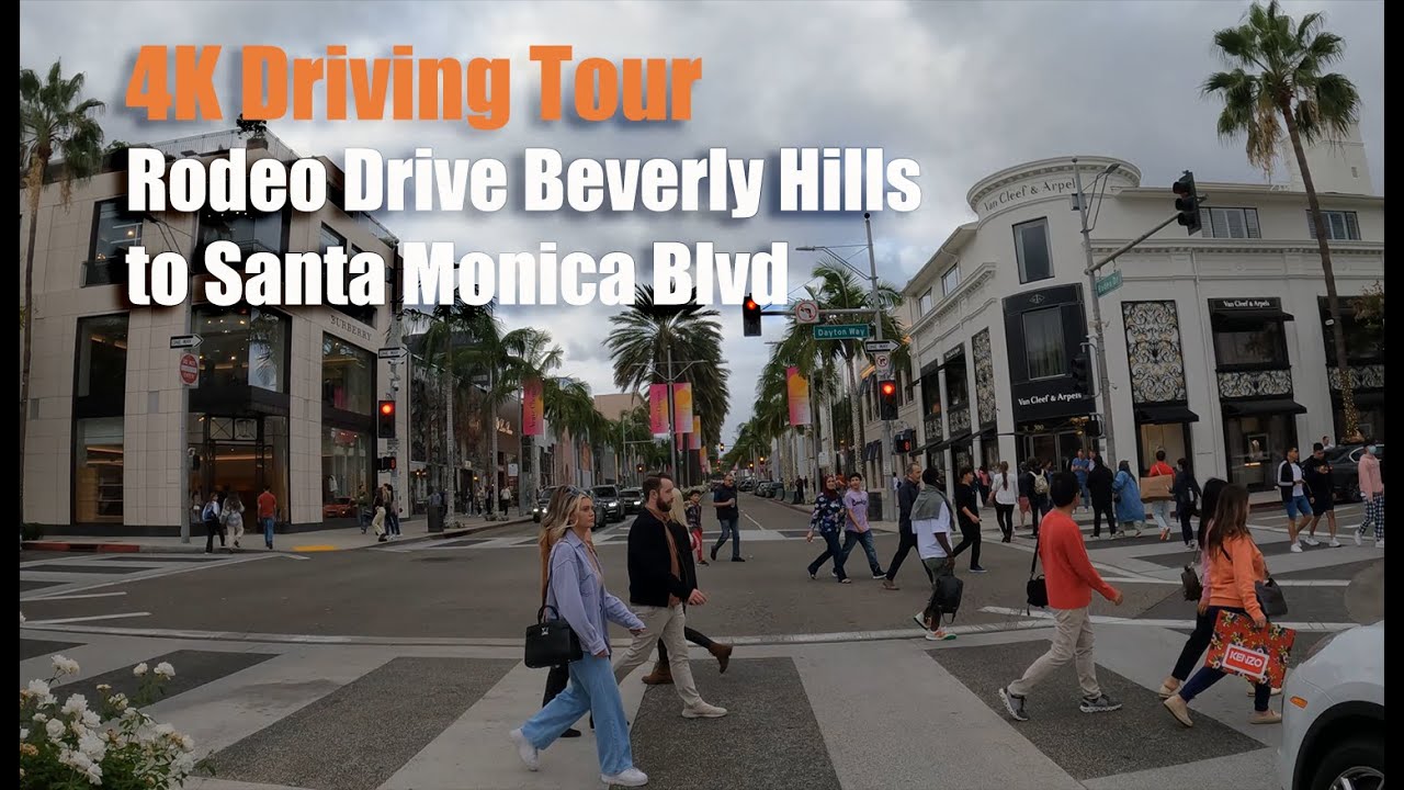 Driving Rodeo Drive Beverly Hills to Santa Monica Blvd- Los Angeles ...