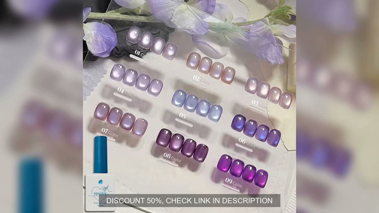 1 Set #01-#09 Gel Polish - 2025 New Amethyst Cat Eye & Grape Hues with Skin-Brightening Ice Glass fo