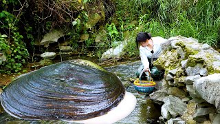 The girl discovered a giant clam with an astonishing number of pearls inside, which is fascinating