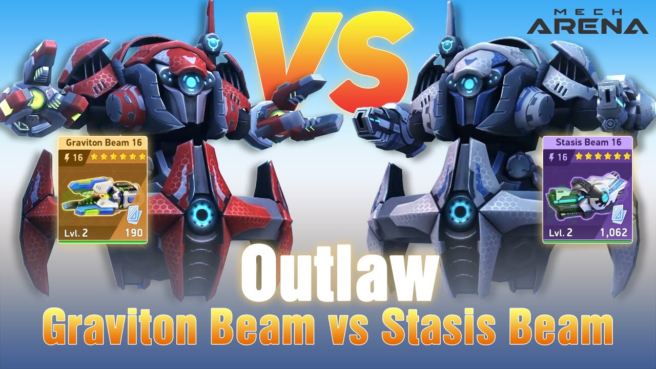 Outlaw Graviton Beam vs Outlaw Stasis Beam | Mech Arena