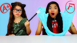 I GRADE My sisters SLIME Challenge! Part 2😱😂