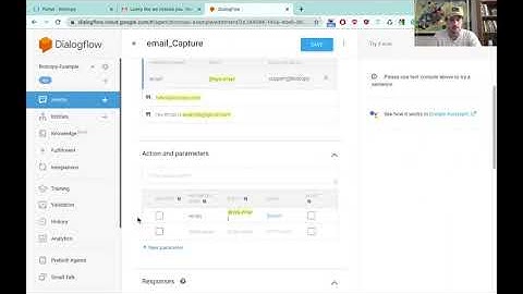 Botcopy + Sendgrid + Dialogflow