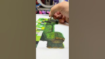 Drawing realistic Creeper 2nd part #minecraft #art #drawing