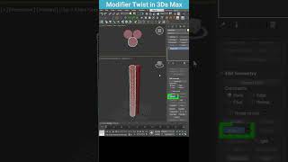 Unlocking the Power of Twist Modifier: 3ds Max Tutorial #shorts #tips #3dsmax #twist