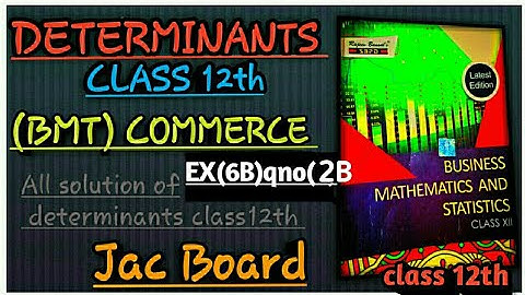 Determinants class 12 | Ex 6(b)Q no = 2B | in hindi | Business Math | BMT class 12 of chapter