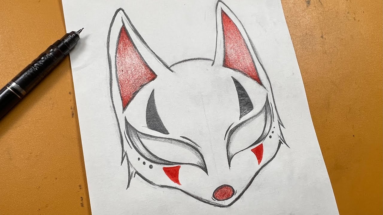 Easy to draw How to draw a wolf mask stepbystep YouTube