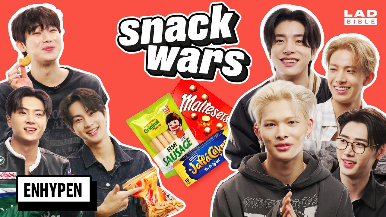 K-Pop Stars ENHYPEN Try British Snacks For The First Time | Snack Wars