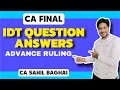 Q/A Batch for CA Final IDT| Advance Ruling | Sept'25 & Jan'26 CA Final