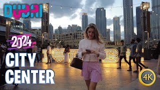 Dubai 🇦🇪 Downtown City Center Walking Tour [4K] in the Evening (January 2024)