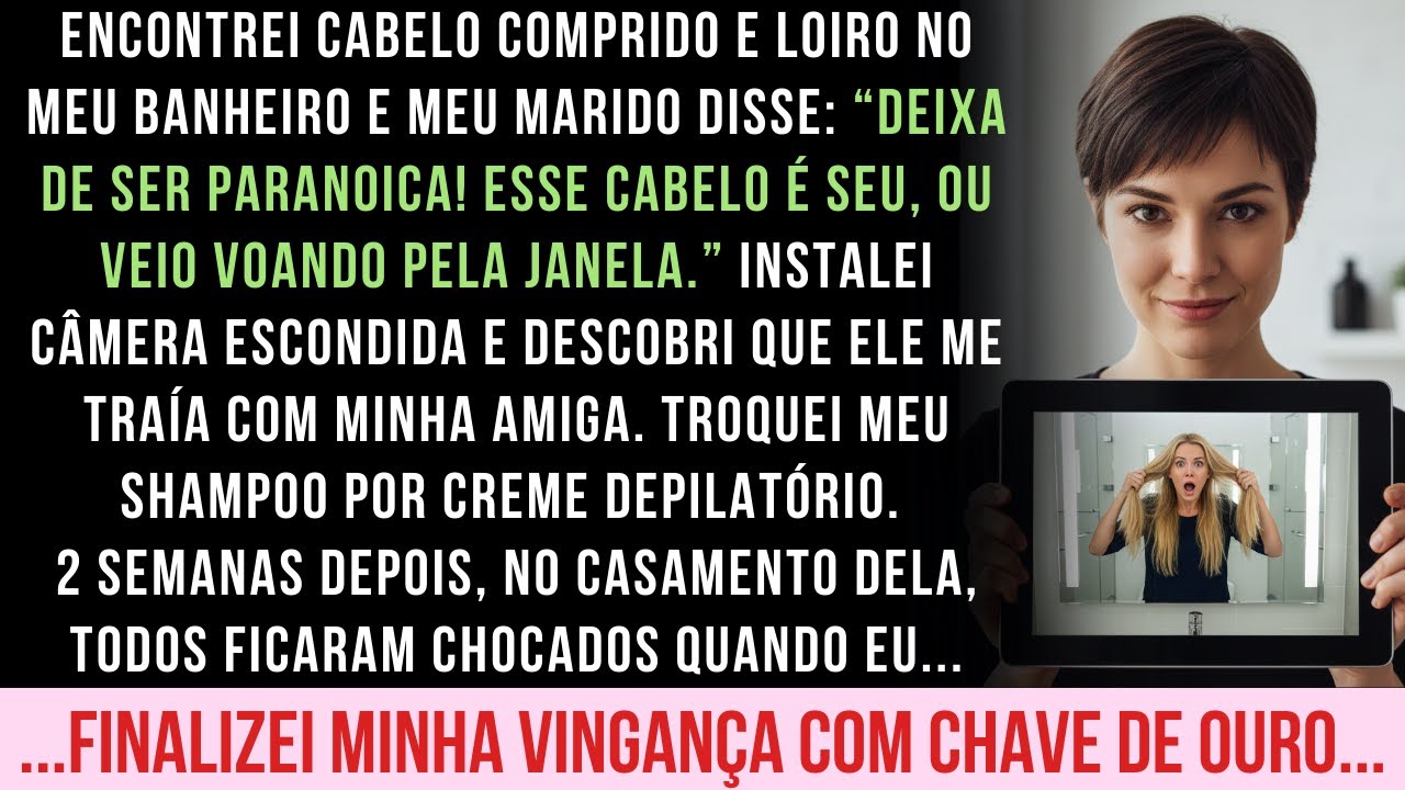 "Encontrei um fio de cabelo loiro no ralo do duche num sábado de manhã. O meu marido é careca. Tenho cabelo curto. Na semana seguinte, outro fio, mais comprido. Ele riu: 'Deve ser teu, amor.' Até...