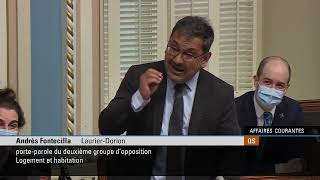 Séance questions Assemblée nationale du Québec du 26-04-2022 -  Andres Fontecilla & Christine Labrie