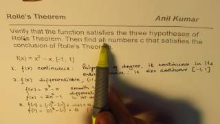Cubic Function to Illustrate Rolle's Theorem Calculus 2 Application