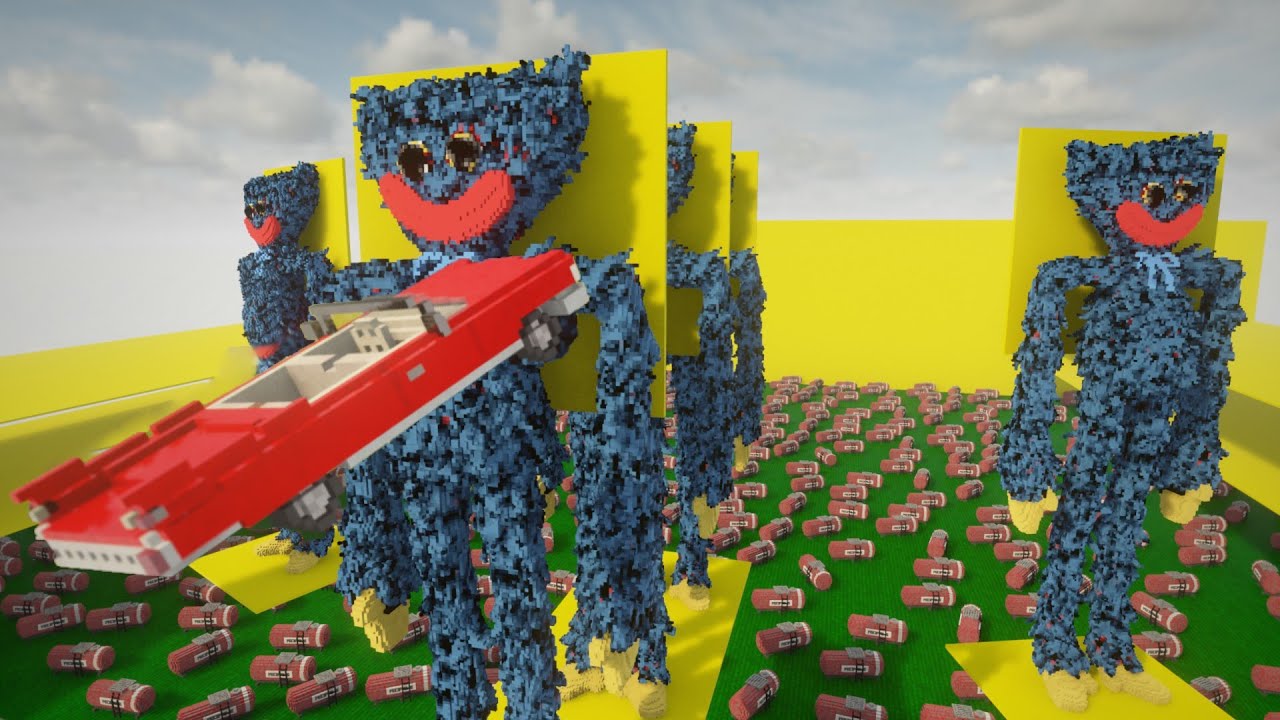 EXPLODING CARS & TRUCKS VS 5 HUGGY WUGGIES - Teardown