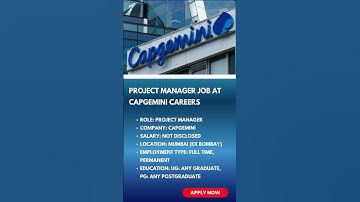 Project Manager Job at Capgemini Careers | Link in Description | #job #shots #capgemini #projectman