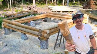 Log Cabin Build on Off-Grid Homestead Solo | Challenges Await