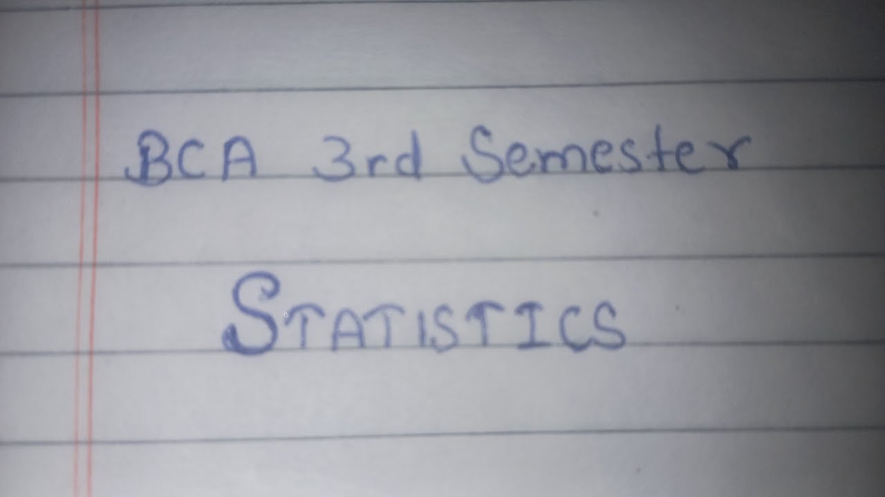 Statistics BCA 3rd Semester Introduction |CCSU Pattern| #BCA # ...