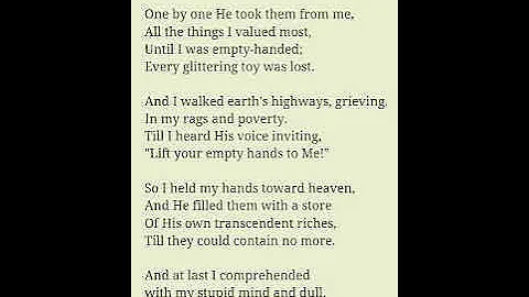 One By One (from "Treasures" by Martha Snell Nicho...