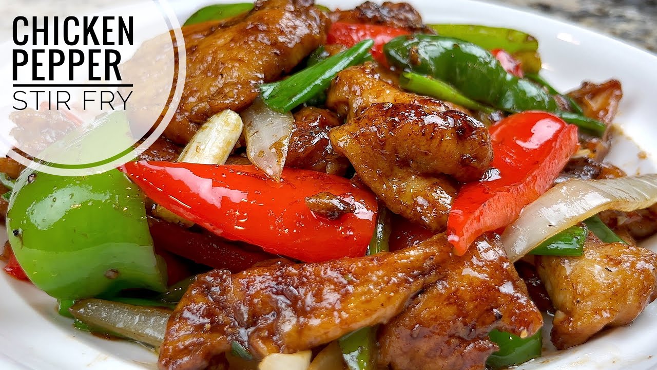 Жареная курица с перцем | Ароматная, нежная и сочная курица, жареная с овощами