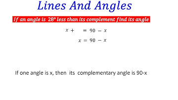 9TH NCERT MATHS/LINES AND ANGLES/𝐼𝑓 𝑎𝑛 𝑎𝑛𝑔𝑙𝑒 𝑖𝑠  28° 𝑙𝑒𝑠𝑠 𝑡ℎ𝑎𝑛 𝑖𝑡𝑠 𝑐𝑜𝑚𝑝𝑙𝑒𝑚𝑒𝑛𝑡 𝑓𝑖𝑛𝑑 𝑖𝑡𝑠 𝑎𝑛𝑔𝑙𝑒/animati