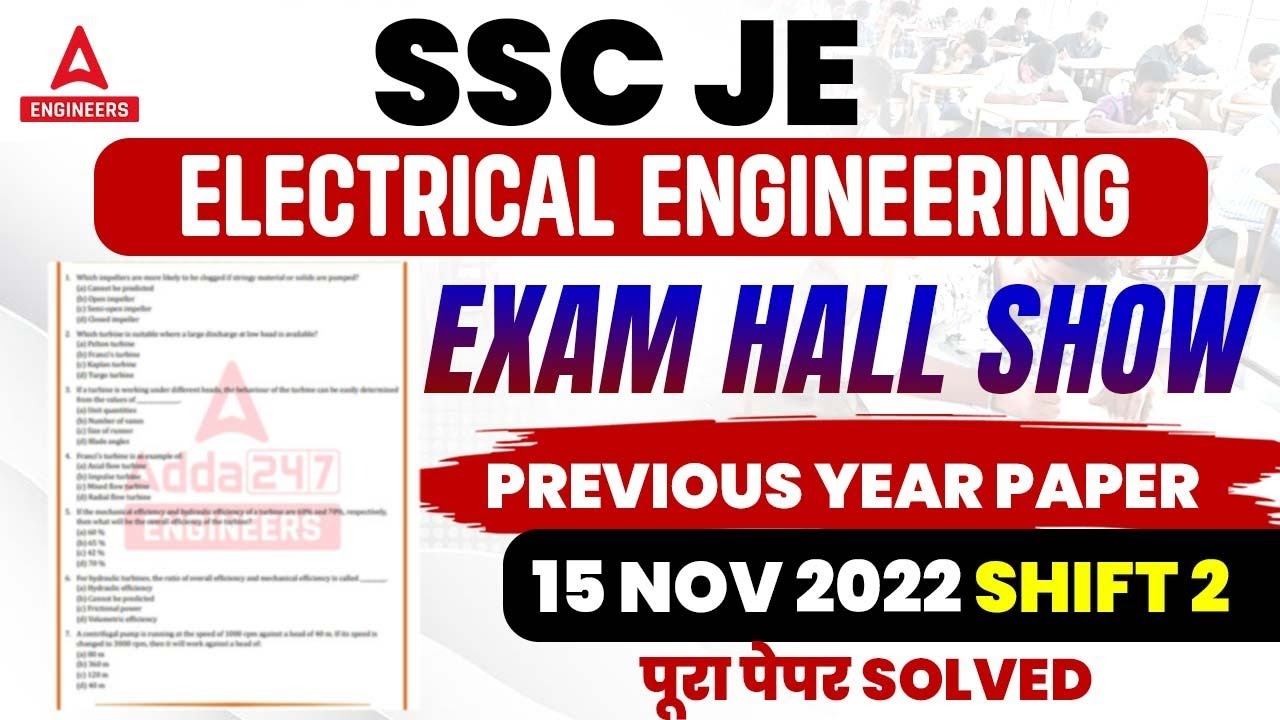 SSC JE 2022 | Electrical Engineering Previous Year Paper Solution 15 ...