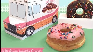 make a donut truck to hold doughnuts, cupcakes and favors printable kit