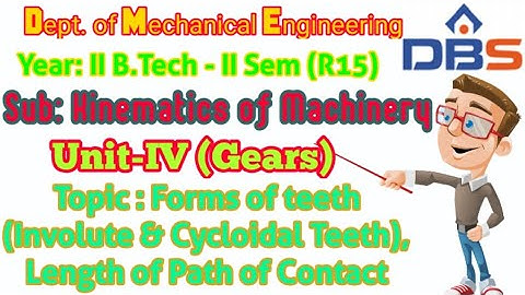 Kinematics of Machinery - Unit-IV Gears (Part 2)