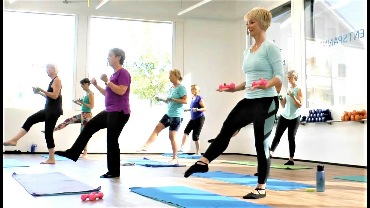 Pilates mit Hanteln,  Pilates with Weights.