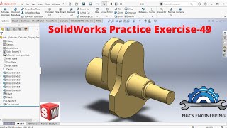 SolidWorks Practice EXERCISE-49 || Crankshaft tutorial || SolidWorks tutorial || solidworks