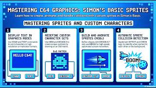 Programming  on the Commodore 64 Simon's Basic  - Lesson 7 (Text and Sprites)