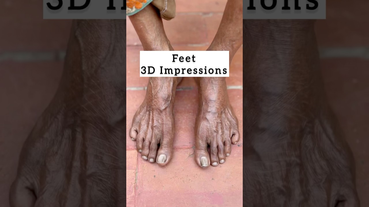 83 Years Old Grandma Feet 3D Casting. 