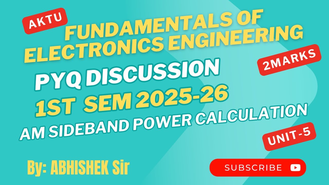 AM Sideband Power Calculation | 1st Sem 2025-26 AKTU B.Tech First Year | 2 Marks | Electronics